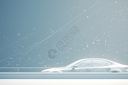 车顶上的白雪图片