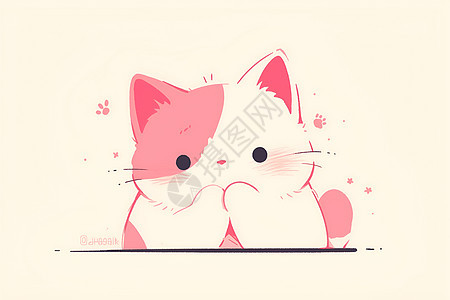 可爱粉色猫咪图片