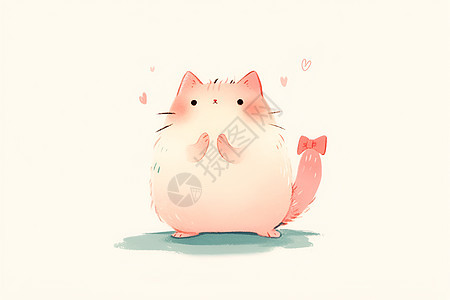 粉色猫咪插图图片