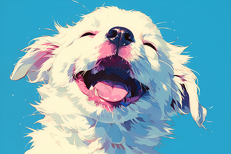 小白狗欢乐表情图片