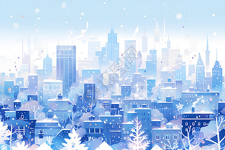 飘雪的城市图片
