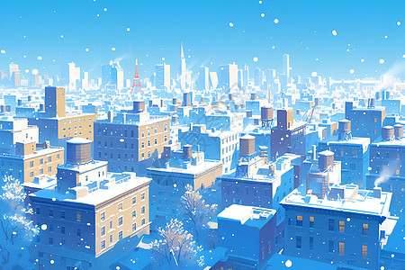 城市冬季之美图片