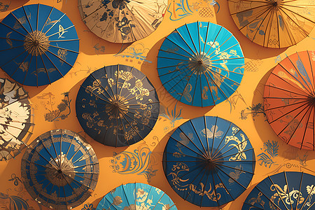 复杂设计的雨伞图片