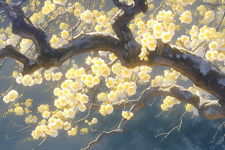 黄白相间的梅花图片