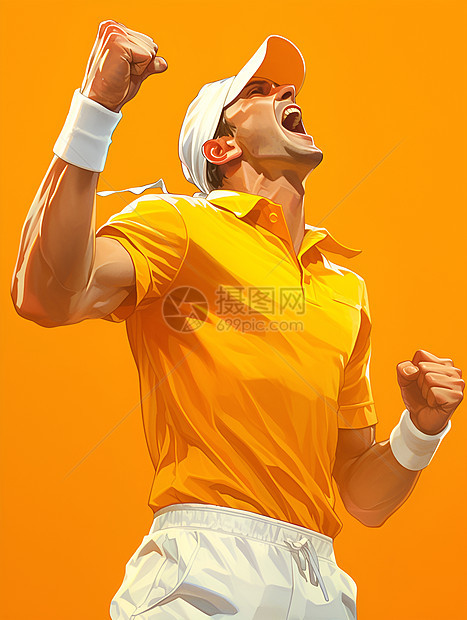 胜利的网球选手图片