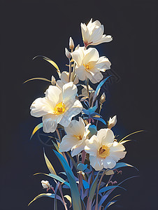 幽静的白色花朵图片