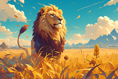狮子之王插画图片