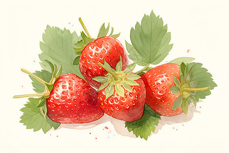水墨插画草莓图片