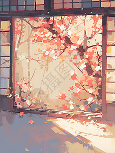 轻柔阳光下的桃花图片