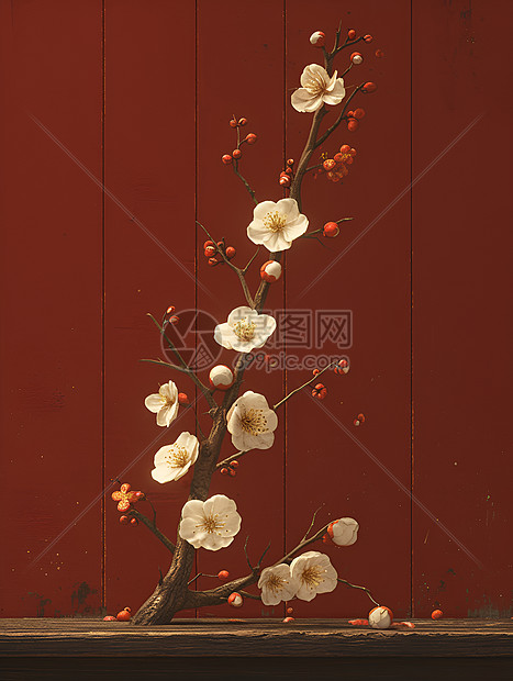 梅花盛开的美丽背景图片