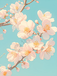 清新的桃花盛开图片
