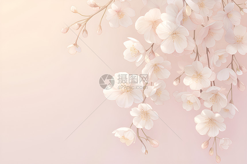 春日桃花绚丽如画图片