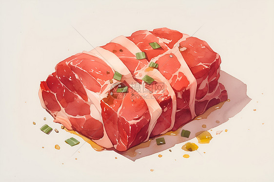 块肉插画艺术图片