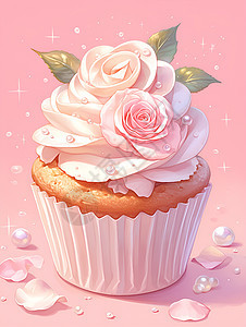 奶油花朵蛋糕图片