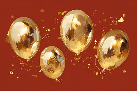 金色的气球图片
