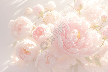 盛开的粉色牡丹花图片