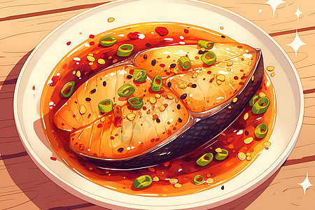 中国烹饪艺术香辣蒸鱼图片
