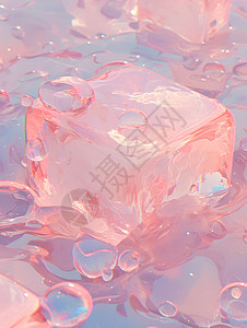 粉色的冰块图片