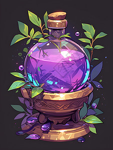 一个紫色玻璃瓶图片