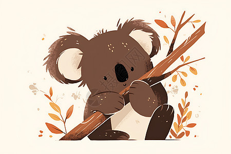可爱的树袋熊攀爬上树图片