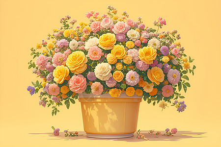 花盆中的美丽创意鲜花图片