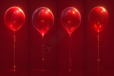 灯光里的红色气球图片