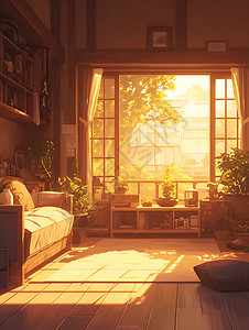 阳光里的温馨客厅图片