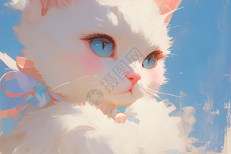 可爱小蓝眼睛猫咪图片