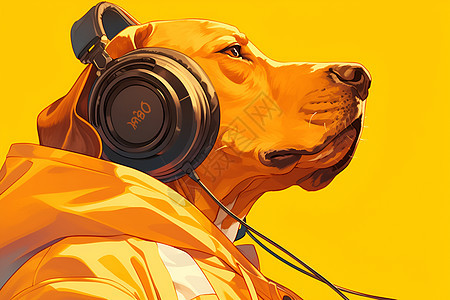 音乐世界的狗狗图片