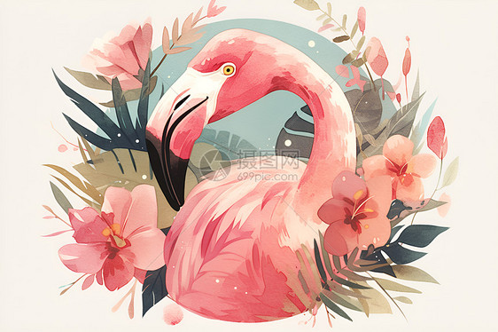 粉色火烈鸟的幻想之旅图片