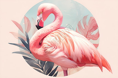 可爱的粉红火烈鸟图片