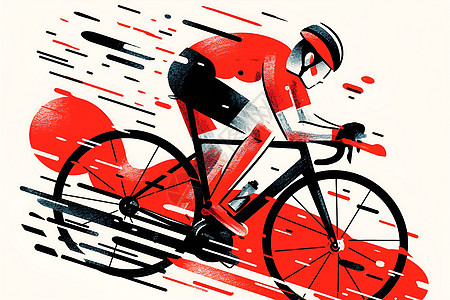 自行车比赛插画图片