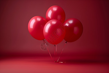 红色气球的共舞图片