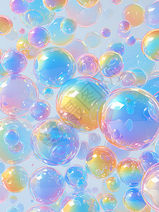 彩虹般的泡泡图片