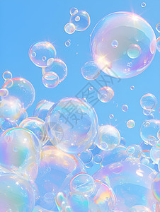阳光下的浮空泡泡图片