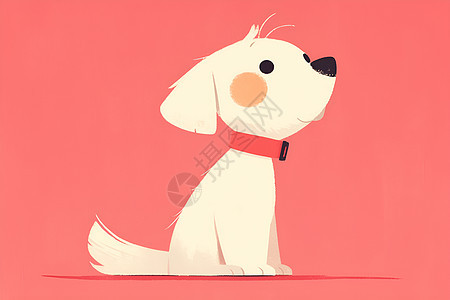可爱的小狗狗在粉色背景下图片