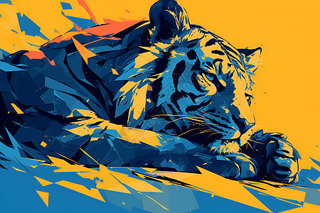 老虎的艺术插画图片