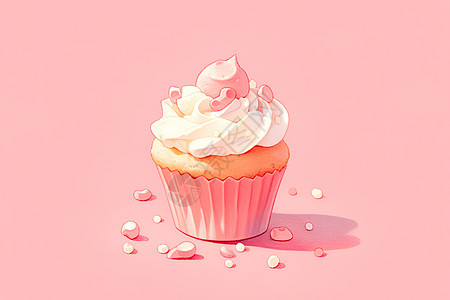 粉色杯子蛋糕图片