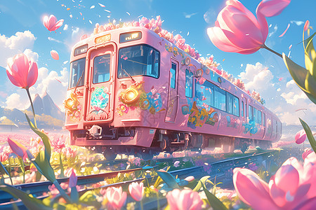春天的火车图片