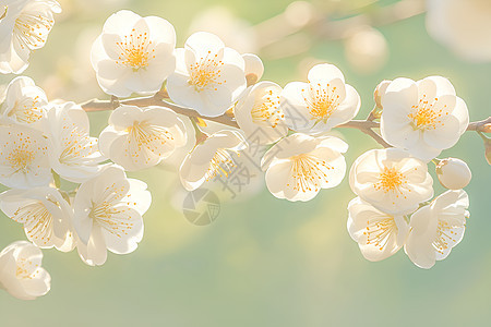 清新盛开的梅花图片