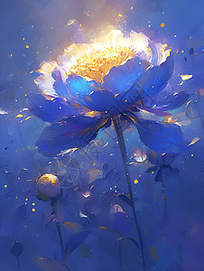 蓝色花园的花朵图片