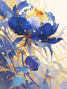 浪漫蓝花盛开背景图片