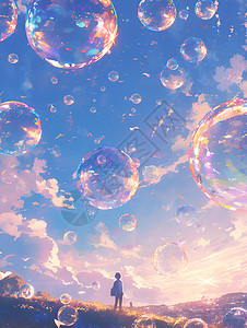 梦幻多彩的泡泡图片