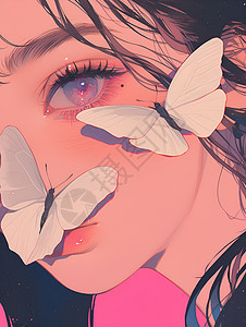 奇幻的女孩和蝴蝶图片