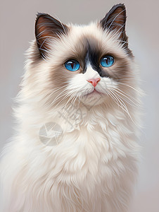 蓝色眼睛的布偶猫图片