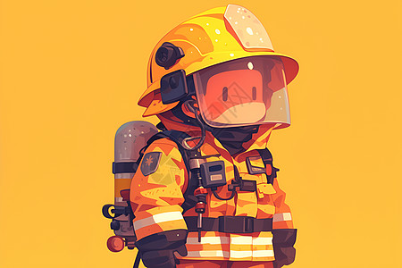 展示的消防员插画图片