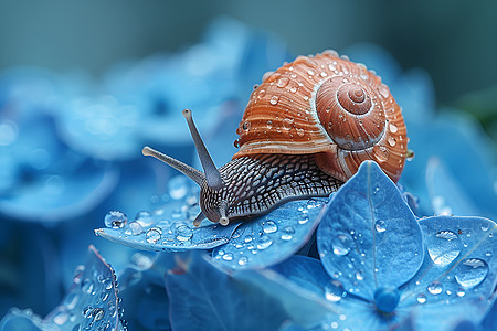 一只野生的蜗牛图片