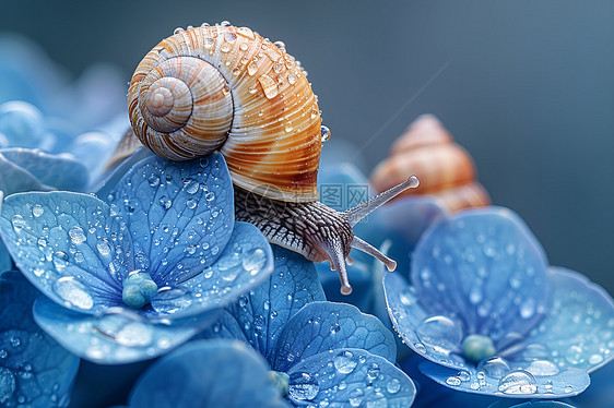 植物上的一只蜗牛图片