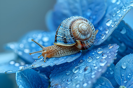 户外植物上的蜗牛图片