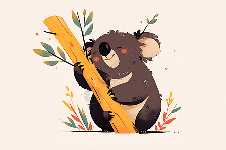 可爱的树袋熊插画图片